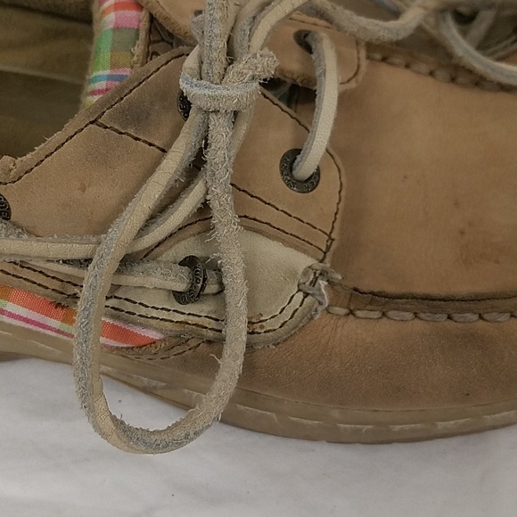 Sperry Top-Sider "Bluefish" Plaid KhakiShoes Sz 4M - Picture 3 of 7